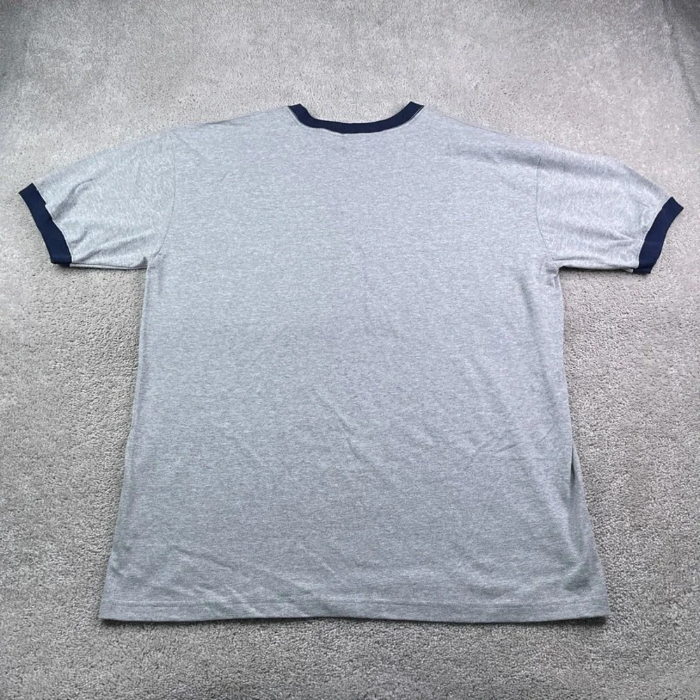 Vintage Adidas Shirt Mens XL Grey Blue Spellout Logo Ringer Tee Y2K
